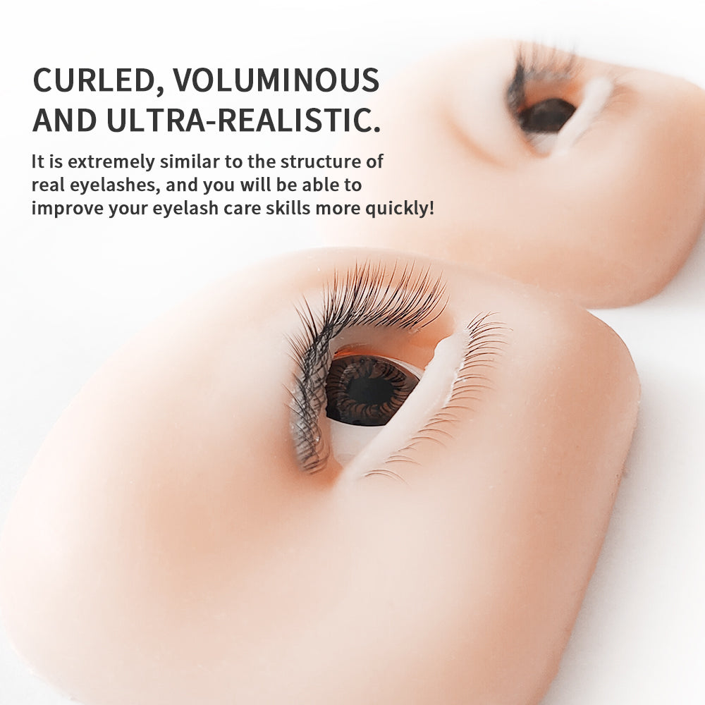Imitation Human Eye Model 150-160 pcs Lashes  Lash Mannequin Head For Eyelash Extension, Lash Extension Practice Face for Beginners Reusable Makeup Massage Training Supplies